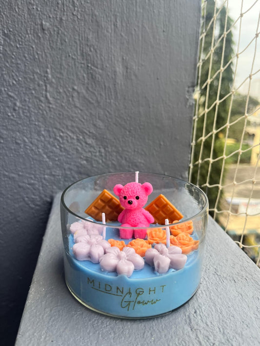 Cute teddy bear candle